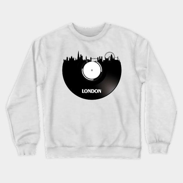 London - England Vinyl Crewneck Sweatshirt by Ferrazi